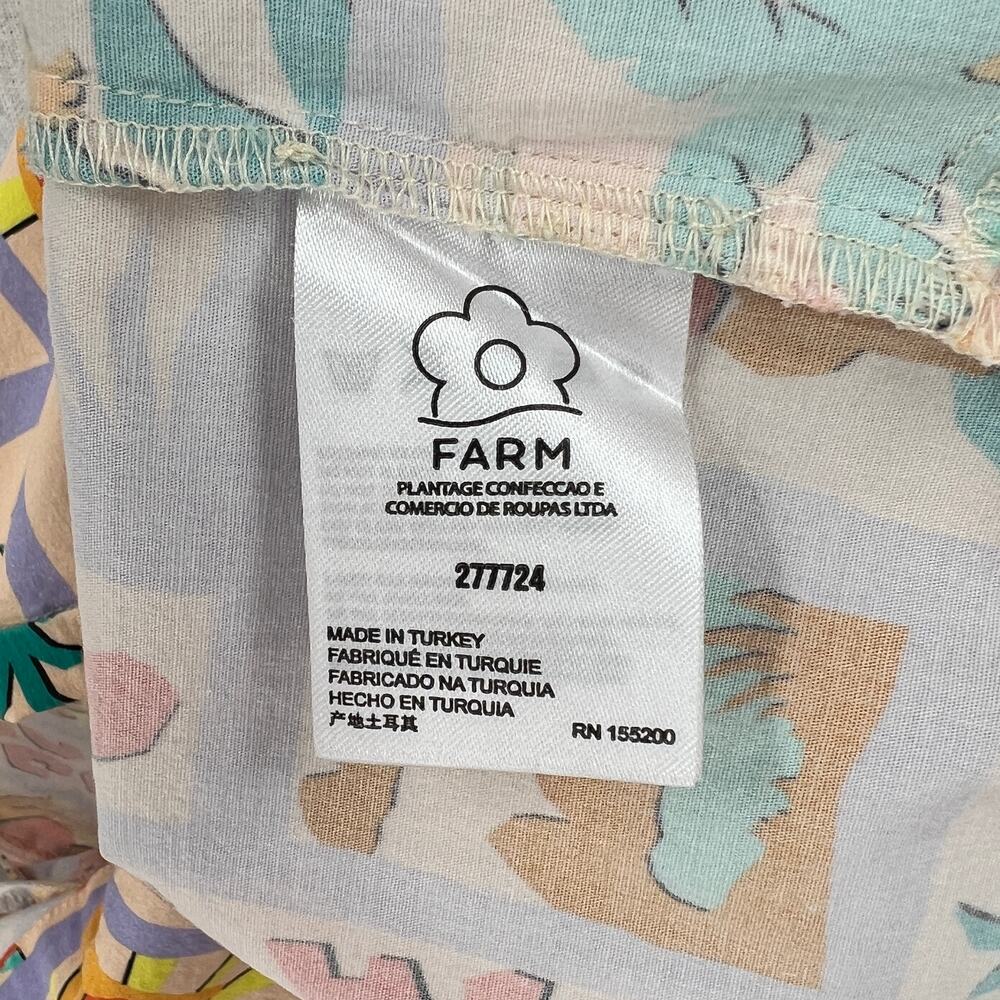 FARM RIO ANTHROPOLOGIE Patch Print Short Womens Medium Purple Peach Pull On - Picture 11 of 16